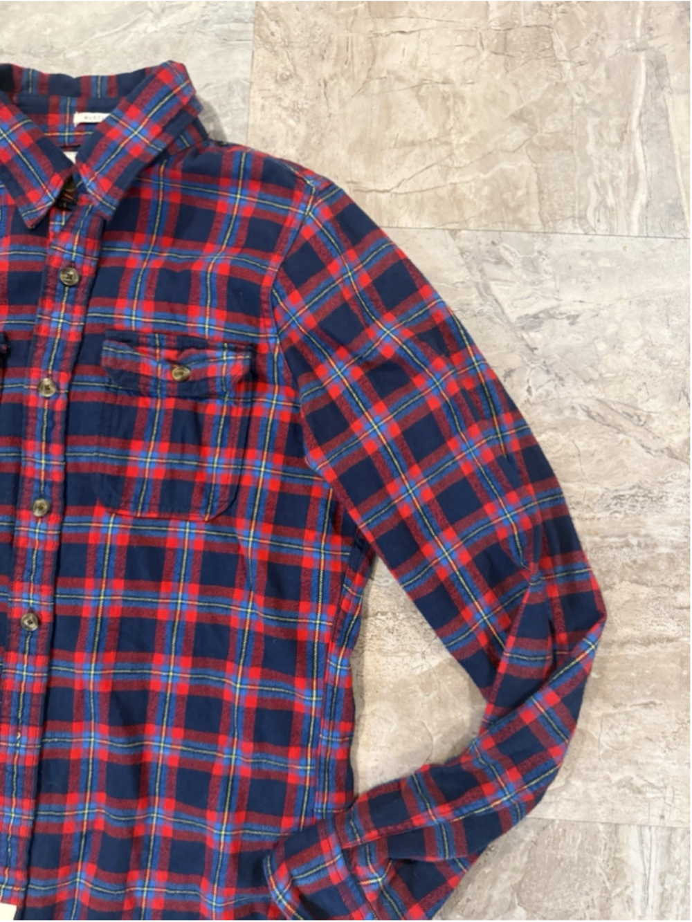 VTG Y2K Abercrombie & Fitch Men’s Muscle Heavy Red Flannel Plaid Work Shirt M